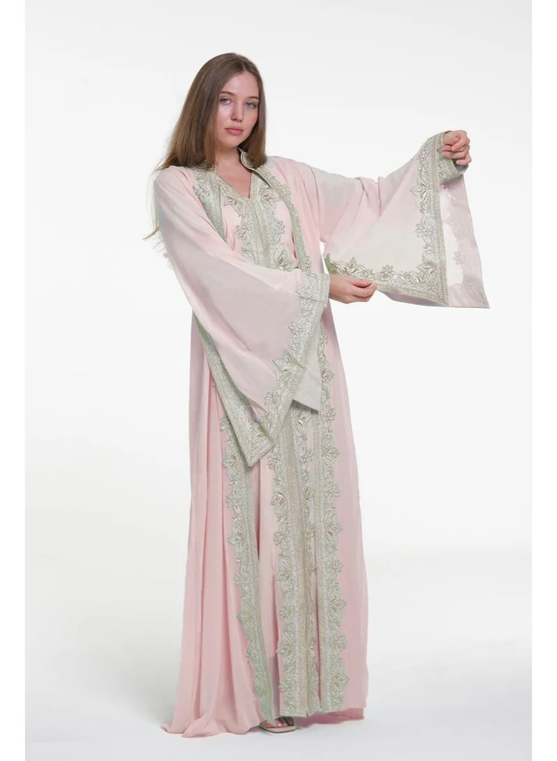 embroidered kaftan jalabiya dress